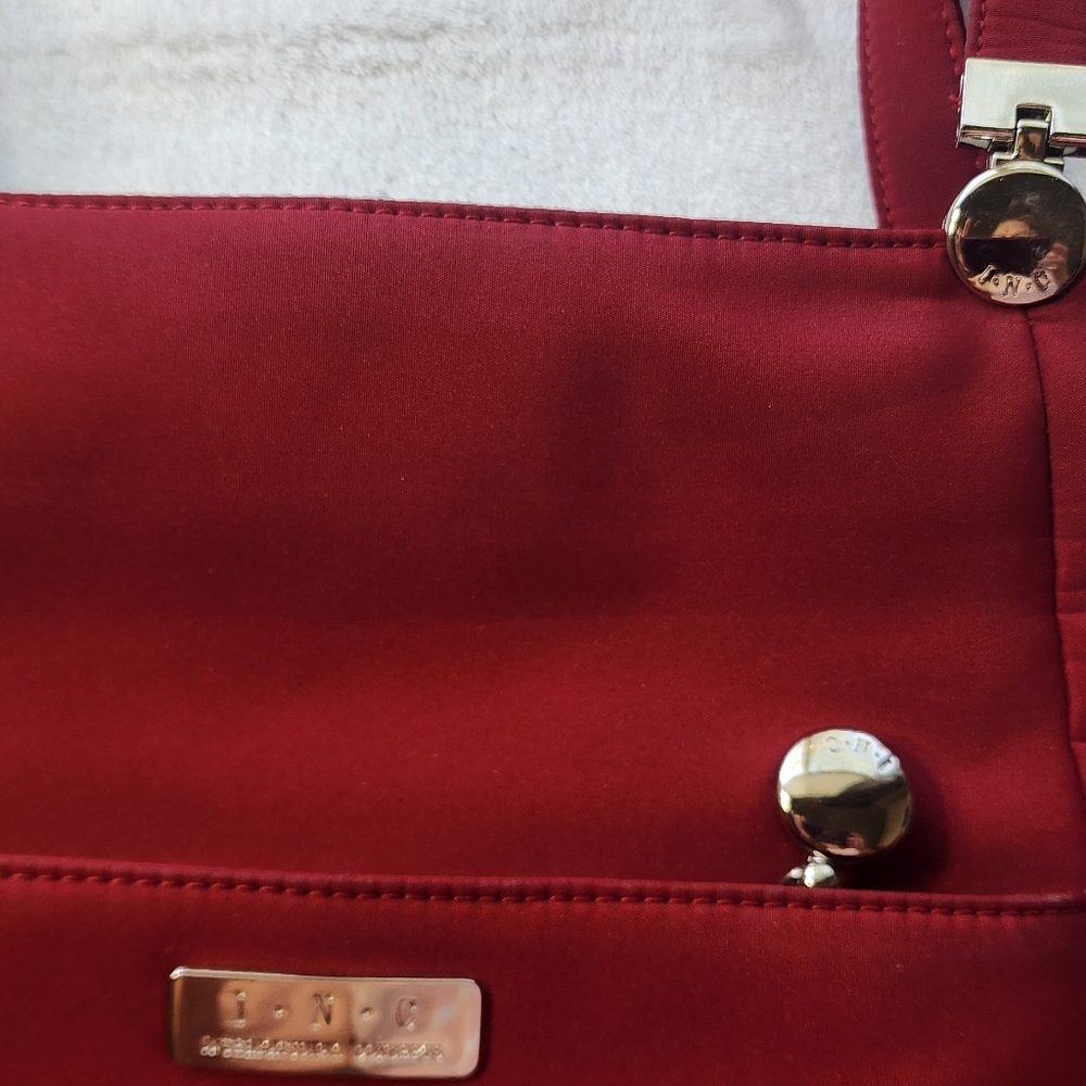 INC International Concepts "Michael"Tote Bag, Dark Red Nylon GUC - Picture 13 of 16
